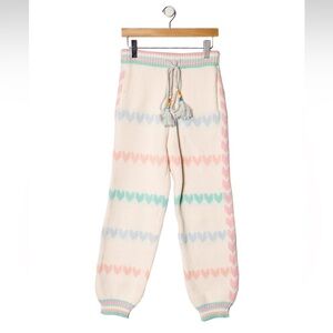 LoveShackFancy Chabela Knit Crochet Jogger Pants